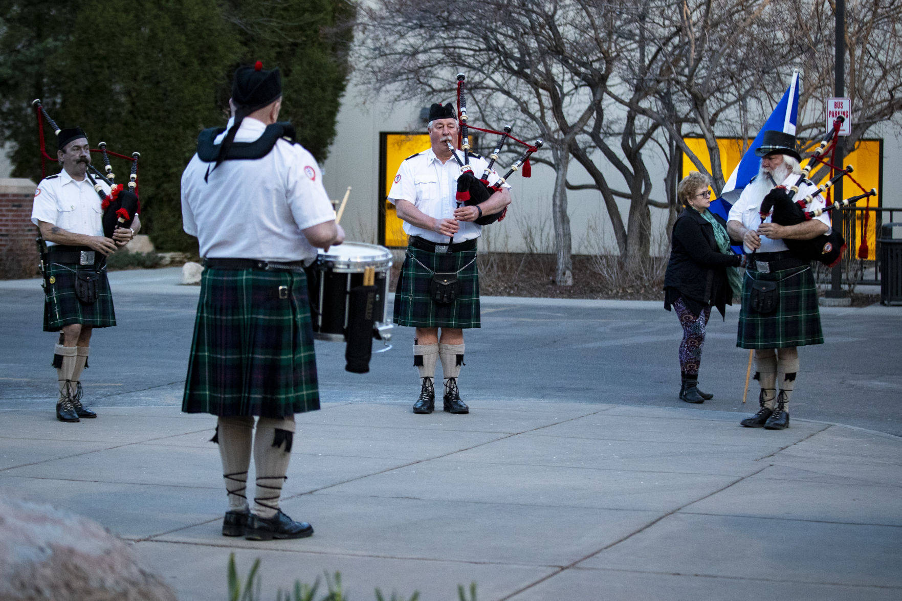 Caledonian bagpipes and drums
